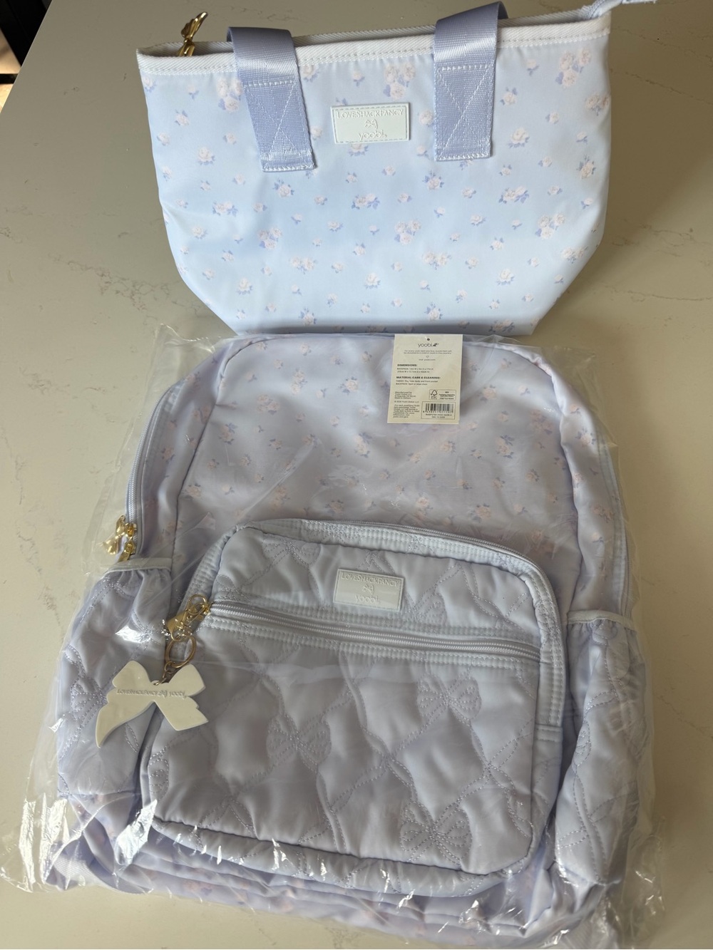 NWT Loveshackfancy x Yoobi Backpack + NWOT Lunchbox